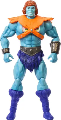 A full-body studio shot of a Masters of the Universe action figure.