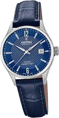 Imagen del producto de Reloj de pulsera Festina para mujer, fabricado en Suiza, correa de cuero negra, modelo D2UF20009/8
