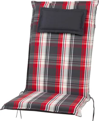 Produktbild von Auflage Hochlehner Donau 90541-700 rot-anthrazit kariert 119x50x7 cm Sun Garden