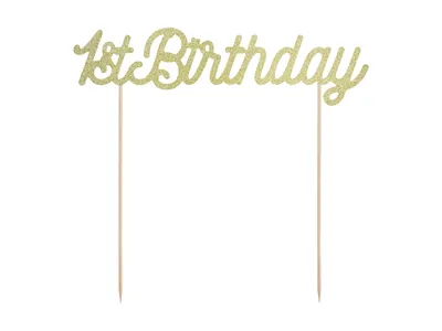 Produktbild von Tortenaufsatz zum 1. Geburtstag, gold, 1 Stk.