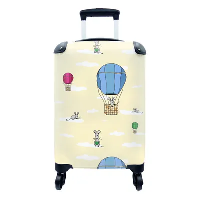 Produktbild von MuchoWow® Koffer Handgepäck Trolley Rollkoffer Kleine Reisekoffer mit 4 Rollen - Muster - Maus - Luftballon - Cabin Size < 55x40x23 cm & 55x40x20 cm - Fotokoffer - Kabinenkoffer - Boardgepäck - Reise-Box - Reisekoffer - Reisegepäck - Koffer mit Bild - Trolley für Kinder