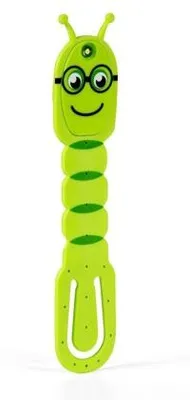 Produktbild von Flexilight Pals Leselicht (Bookworm) - grün - 2 in 1 Leselampe & Lesezeichen - LED Leselicht - Geschenk für Leser, Buchliebhaber - Deutsche Ausgabe