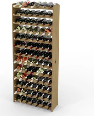Produktbild von Weinregal aus Holz, massiv, für 91 Flaschen, Loft-Schrank, 172 x 72 x 26