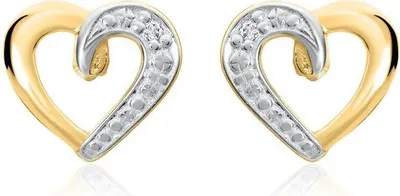Produktbild von Unique Ohrstecker Herzen aus 585er Gold mit Diamanten