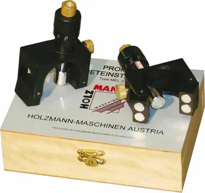 Produktbild von Holzmann Magneteinstelllehre für Hobelmesser 2-tlg. in Holzbox MEL2