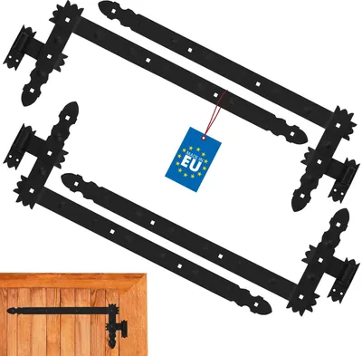Produktbild von KOTARBAU® Winkelband 800x50 mm Set 4x Kloben + 4x Winkelscharnier für Tore Pforten Dekorativ