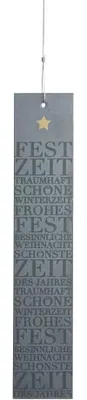 Produktbild von Fensterbild für die Festzeit aus gefrostetem Glas mit Decal und Stahlband, Grau Gold, 7 x 35 cm