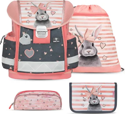 Produktbild von Belmil Classy Schulranzen Set 4-teilig mit Brustgurt - Little Bunnies