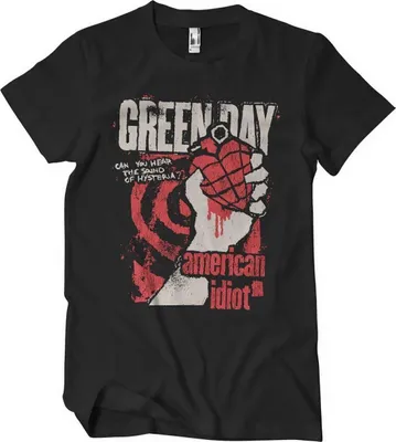 Immagine prodotto di Maglietta Green Day "American Idiot" con maniche a spirale, nera, taglia S