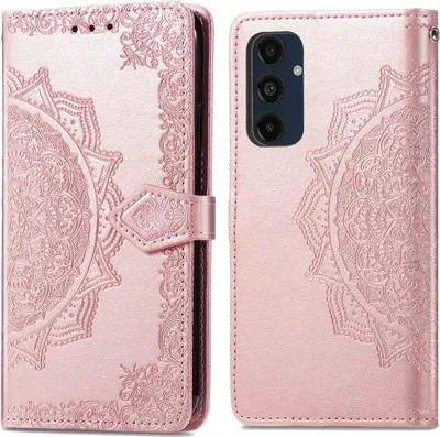 Zdjęcie produktu dla imoshion Mandala Bookcase dla Samsung Galaxy S24 FE - Różowe złoto
