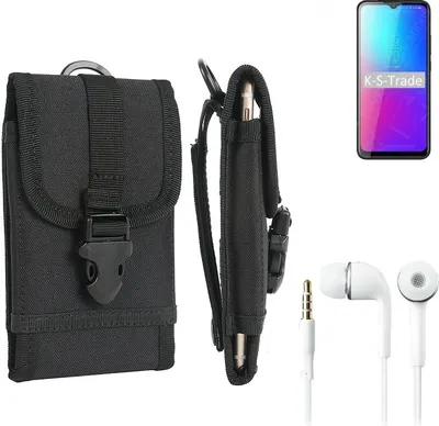 Produktbild von K-S-Trade Holster Schutz Hülle kompatibel mit Blackview BV5100 Pro Gürteltasche Handy Hülle Tasche outdoor Seitentasche schwarz 1x + Kopfhörer