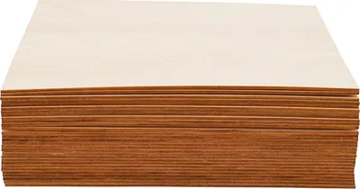 Produktbild von Lindenholz Sperrholz - Unbehandelte quadratische Platte - 30 Stück - 30 x 30 cm - 2,7 mm Stärke - Geschliffene Oberfläche - Für Basteln & Gravur - Kiefer