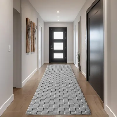 Obrázok produktu pre Homebyhome Koberec Obývací Pokoj Bouclé Smy?kový Skandinávský Styl Kostkovaný Design Odolný M?kký do Ložnice, Velikost: 80x150 cm