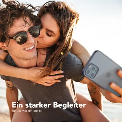 Produktbild von EAZY CASE Clear Hybrid Bumper Hülle für Apple iPhone 12 Pro Max, Handyhülle stoßfest mit Kameraschutz, Handycase dünn in Blau