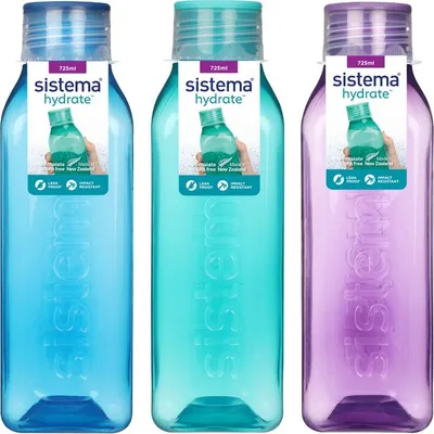 Zdjęcie produktu dla Sistema Square, 725 ml, Codzienne użytkowanie, Różne kolory, Pokrywka zakręcana, 68 mm, 68 mm