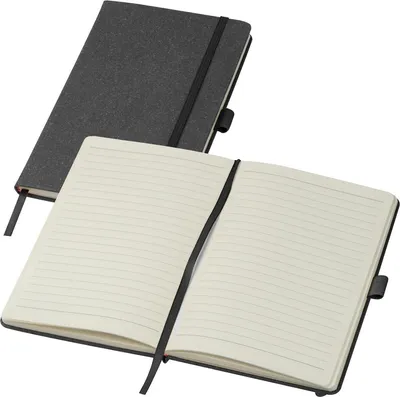 Produktbild von Notizbuch mit recyceltem Ledereinband / 160 linierte Seiten A5 / Farbe: schwarz
