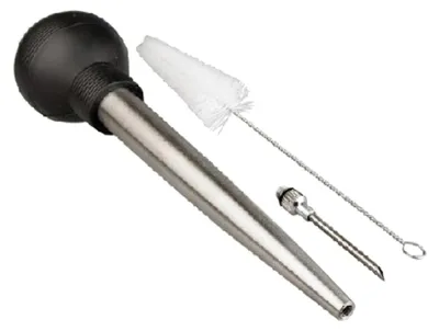 Bratenspritzen-Set 26 cm, Edelstahl/Silikon, 3 Stück