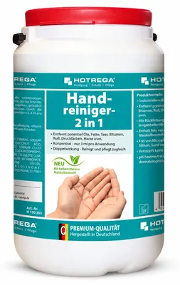 Produktbild von HOTREGA Handreiniger 2in1 3L | Profi Handwaschpaste mit Rückfettung | Porentiefe Reinigung von Öl & Fett | Mit Maismehl | Ideal für Werkstatt & Hobby