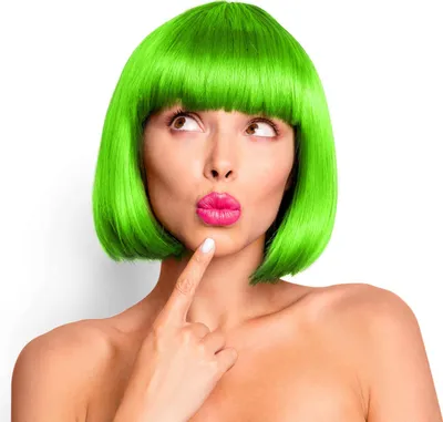 Produktbild von Bob Perücke für Damen, Herren & Kinder Cabaret cosplay Grün