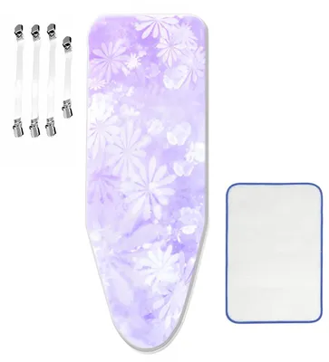 Image de Housse de planche à repasser avec 4 clips et tissu de repassage