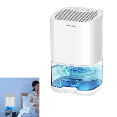 Produktbild von Leiser Kompakter Luftentfeuchter für Schlafzimmer, Mini-Feuchtigkeitstrockner mit RGB LED und Schlafmodus