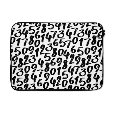 Produktbild von MuchoWow® Laptop Hülle 14 ZollZahlen - Vintage - Muster Laptoptasche - Laptoptasche - Stoßsicher - Schutzhaube