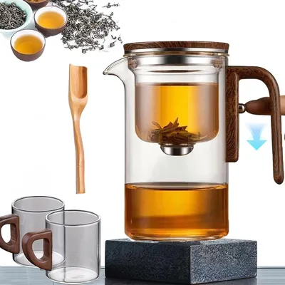 Imagen del producto de Tetera con infusor – 520 ml de vidrio de borosilicato con asa de madera