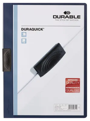 Produktbild von DURABLE Klemmmappe DURAQUICK® 20 A4, 227007 dunkelblau