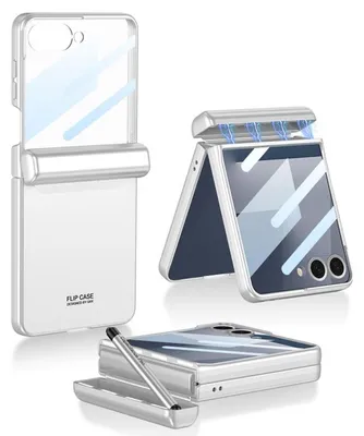 Produktbild von Für Samsung Galaxy Z Flip7 GKK Integrierte Hülle mit Stiftfach + Stift Silber
