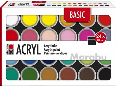 Obrázok produktu pre Marabu 1210000000215 Marabu Acrylfarben-Set BASIC, 24 x 18 ml