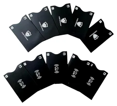 Produktbild von RFID-blockierende NFC-Schutzhüllen (10 Stück) für Kreditkarten und Ausweise