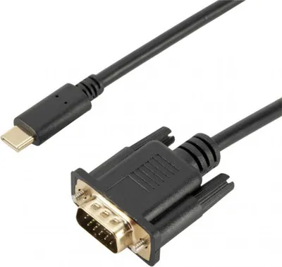 Produktbild von 3m USB-C Stecker auf VGA Stecker Adapter Kabel PC Computer Monitor Vergoldet