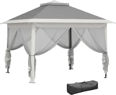 Image de Tente pop-up - Pavillon de jardin - Tente d'extérieur - Tente de fête - Abri de jardin - Toit double imperméable