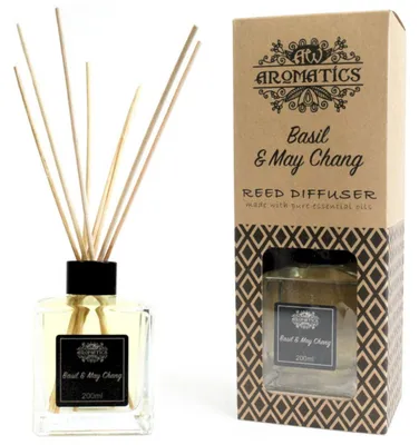 Produktbild von Diffusor mit Stäbchen und ätherischen Ölen – Basilikum und Maychang
