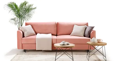 Zdjęcie produktu dla Sofa rozkładana 3-osobowa tapicerka tekstylna nowoczesna sofa rozkładana