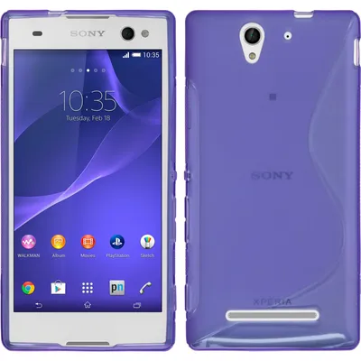 Produktbild von PhoneNatic Case kompatibel mit Sony Xperia C3 - lila Silikon Hülle S-Style + 2 Schutzfolien