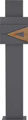 Produktbild von ML-Design Briefkasten mit Zeitungsfach, 37x36,5x11 cm, Anthrazit/Holzoptik, inkl. Ständer