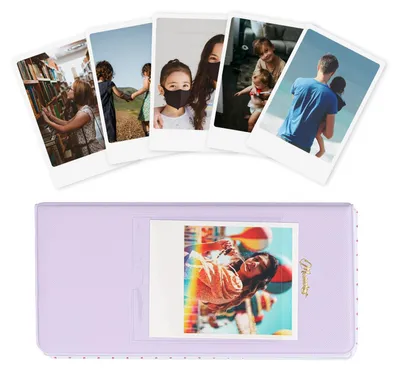 Fotoalbum 64 Fotos für Instax Wide & Polaroid, 16 Seiten, Lila