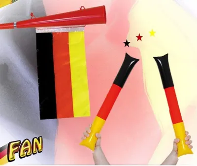 Produktbild von Stadion-Set 2 TLG., Airsticks und Tröte, Fanartikel, Sportparty, Deutschlandfan