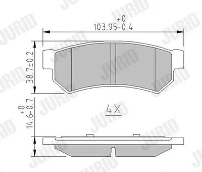Produktbild von JURID 573633J Bremsbeläge Satz Hinten für CHEVROLET NUBIRA Kombi für DAEWOO LACETTI Schrägheck (KLAN)