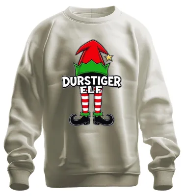 Immagine prodotto di DURSTIGER ELF divertente regalo di Natale elfi festa unisex felpa pullover, natura, M