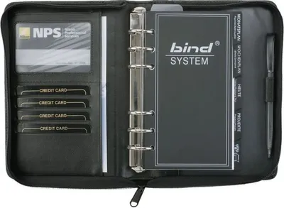 Produktbild von Systemplaner Manager A6 Nappaleder ohne Kalendarium schwarz Packung mit 30 Stück