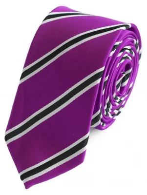 Produktbild von Fabio Farini - 1 Stück Herren Krawatte Rosa - verschiedene Rosa Männer Schlips in 6cm Schmal (6cm), Beere Schwarz Weiß - Grape Juice/Black/White