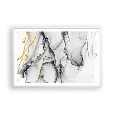 Produktbild von Gerahmtes Poster - Weißer Rahmen - Stein Abstraktion Kontrast - 91,5x61 cm - Wand Bild - Wanddeko - Wandbilder - Kunstposter - Wandposter - Bilderrahmen - Bilder - Kunstdruck - P2WAA91x61-4761