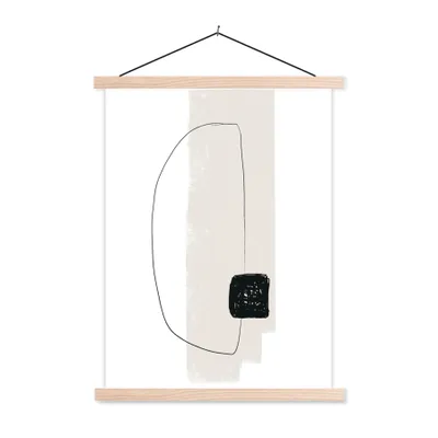 Produktbild von MuchoWow® Textilposter Abstrakt - Pastell - Minimalismus 120x160 cm mit holzfarbenen Rahmen - Plakatkarton