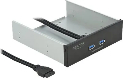 Obrázok produktu pre DELOCK 5.25 Front Panel mit 2 x USB 5 Gbps Typ-A Ports