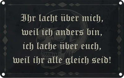 Produktbild von vianmo Blechschild 20x30 cm ihr lacht weil ich anders bin Dekoration Spruch Zitat