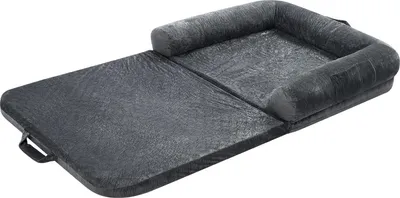 Obrázok produktu pre SucceBuy pelech pre psov a ľudí, 179x95x24 cm, pelech z pamäťovej peny, s bočným vreckom, držadlom a zipsom, snímateľný poťah, ktorý možno prať v práčke, krátky vlas, tmavosivá farba