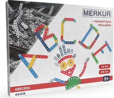 Obrázok produktu pre Merkur Abeceda s magnetickou podložkou, 616 kusov