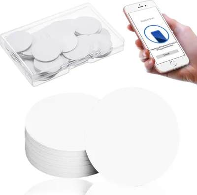 Produktbild von NFC Tags, 20 Stück, NFC Aufkleber Wasserdicht, Programmierbare NTAG215 Chips für Smartphone, Home Automation & Marketing – Rund